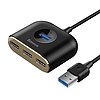 Baseus Square Round 4 az 1-ben USB 3.0 HUB - 1x USB 3.0 + 3x USB 2.0, 1 m, fekete (CAHUB-AY01)