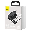 Baseus Super Si 1C 25W gyorstöltő adapter 1 m-es USB-C-USB-C kábellel, fekete (TZCCSUP-L01)