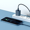 Baseus Super Si Quick Charger 1C 20W fali töltő 1 m-es USB-C-Lightning kábellel, kék (TZCCSUP-B03)