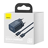 Baseus Super Si Quick Charger 1C 20W fali töltő 1 m-es USB-C-Lightning kábellel, kék (TZCCSUP-B03)