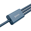 Baseus Superior Series 3 az 1-ben USB-kábel, USB-Micro USB / USB-C / Lightning, 3,5 A, 1,2 m, kék (CAMLTYS-03)