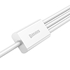 Baseus Superior Series 3 az 1-ben USB-kábel, USB-mikro-USB / USB-C / Lightning, 3,5 A, 1,2 m, fehér (CAMLTYS-02)