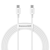 Baseus Superior sorozatú USB-C-USB-C kábel, 100 W, 2 m, fehér (CATYS-C02)