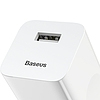 Baseus töltő gyorstöltő, USB, QC 3.0, 24 W, fehér (CCALL-BX02)