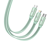 Baseus Traction 3 az 1-ben USB-C / Lightning / Micro 100W 1.7m kábel, zöld (CAQY000006)