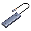 Baseus UltraJoy 6 az 1-ben USB-C Hub, HDMI4K@30Hz1+3xUSB 3.0+PD+RJ45 szürke (B00052802811-00)
