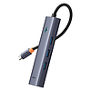 Baseus UltraJoy 6 az 1-ben USB-C Hub, HDMI4K@30Hz1+3xUSB 3.0+PD+RJ45 szürke (B00052802811-00)