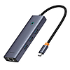Baseus UltraJoy 6 az 1-ben USB-C Hub, HDMI4K@30Hz1+3xUSB 3.0+PD+RJ45 szürke (B00052802811-00)