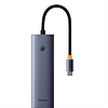 Baseus UltraJoy 6 az 1-ben USB-C Hub, HDMI4K@30Hz1+3xUSB 3.0+PD+RJ45 szürke (B00052802811-00)