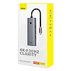 Baseus UltraJoy 6 az 1-ben USB-C Hub, HDMI4K@30Hz1+3xUSB 3.0+PD+RJ45 szürke (B00052802811-00)