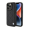 BMW bőr steppelt tok iPhone 15 Pro Max készülékhez fekete (BMHCP15X22RQDK)