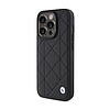BMW bőr steppelt tok iPhone 15 Pro Max készülékhez fekete (BMHCP15X22RQDK)
