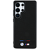 BMW bőrtok háromszínű csíkkal, MagSafena Samsung Galaxy S25 Ultra tok - fekete