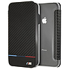 BMW Carbon háromszínű csíkos iPhone XS Max tok - fekete