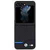 BMW Leather Carbon tok Samsung Galaxy Z Flip 5 telefonhoz - fekete