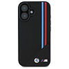 BMW M hálós, háromszínű csíkos MagSafe tok iPhone 16-hoz - fekete