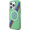 BMW M Tricolor Stripes MagSafe tok iPhone 15 Próhoz - zöld