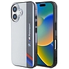 BMW Motosport IML függőleges csíkos iPhone 16 Plus tok - szürke