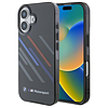 BMW Motosport IML véletlenszerű csíkos iPhone 16 Plus tok - fekete