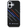 BMW Motosport IML véletlenszerű csíkos iPhone 16 Plus tok - fekete