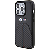 BMW nyomott háromszínű csíkos iPhone 15 Pro tok - fekete