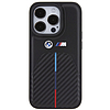 BMW nyomott háromszínű csíkos iPhone 15 Pro tok - fekete