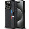 BMW perforált háromszínű vonalas tok iPhone 15 Pro-hoz - fekete