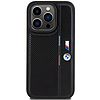 BMW perforált háromszínű vonalas tok iPhone 15 Pro-hoz - fekete