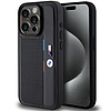 BMW perforált háromszínű vonalas tok iPhone 15 Pro Max-hoz - fekete