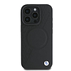 BMW Signature féltexturált és kör alakú MagSafe bőrtok iPhone 16 Próhoz - fekete