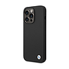 BMW szilikon fém logó - iPhone 15 Pro Max tok fekete (BMHCP15XSILBK)