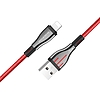 Borofone Highway - 1,2 m-es USB-Lightning csatlakozókábel fekete/piros (BFO-BU23-L-BR)
