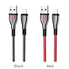 Borofone Highway - 1,2 m-es USB-Lightning csatlakozókábel fekete/piros (BFO-BU23-L-BR)