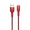 Borofone Starlight - 1,2 m-es USB-Lightning csatlakozókábel piros (BFO-BU17-L-R)