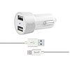 Budi - 2 db USB autós töltő LED jelzővel+villámkábellel (BD622LW)