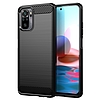 Carbon Case Flexible Cover TPU tok Xiaomi Redmi Note 10 5G fekete készülékhez