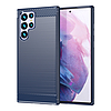 Carbon Case Samsung Galaxy S23 Ultra rugalmas szilikon karbon borítás kék
