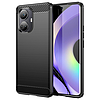 Carbon Case tok Realme 10 Pro rugalmas szilikon karbon borításhoz fekete