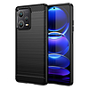Carbon Case tok Xiaomi Redmi Note 12 Pro+ rugalmas szilikon karbon borításhoz fekete