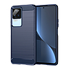 Carbon tok Xiaomi Poco F4 5G flexibilis szilikon karbon borítással kék