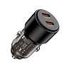 CC03 2 portos PD100W autós töltő - fekete
