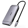 Choetech 9 az 1-ben multifunkcionális USB Type C HUB - 3x USB 3.2 Gen 1 / SD és TF memóriakártya olvasó / HDMI 4K 30Hz / VGA Full HD 60Hz / USB Type C / RJ45 szürke (HUB-M15 szürke)