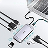 Choetech 9 az 1-ben multifunkcionális USB Type C HUB - 3x USB 3.2 Gen 1 / SD és TF memóriakártya olvasó / HDMI 4K 30Hz / VGA Full HD 60Hz / USB Type C / RJ45 szürke (HUB-M15 szürke)