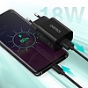 Choetech gyorstöltő Quick Charge 3.0 18W 3A + USB kábel - USB Type C 1m fekete (Q5003)