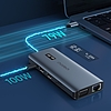 Choetech multifunkcionális HUB kijelzővel 12 az 1-ben USB-C USB-C / USB-A / HDMI / VGA / AUX / SD / TF szürke (HUB-M26)