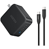 Choetech PD6008 2xUSB-C PD 100W-os GaN hálózati töltő (PD6008-black)