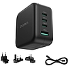 Choetech PD6055 70W GaN hálózati töltő amerikai, EU, UK, AU adapterekkel (PD6055-black)