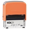 Colop Printer C 40 szövegbélyegző önfestékező nyári színek narancs ház fehér alsó résszel fekete párnával 23x59 mm