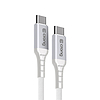 Crong Armor Link - 60 W PD 3A USB-C-USB-C kábel 25 cm fehér (CRGAL025USCCWHI)