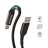Crong Armor Link - USB-A-USB-C 60W 3A fonott kábel tápellátás gyors töltés 25cm fekete (CRG-AL025USAC-BLK)